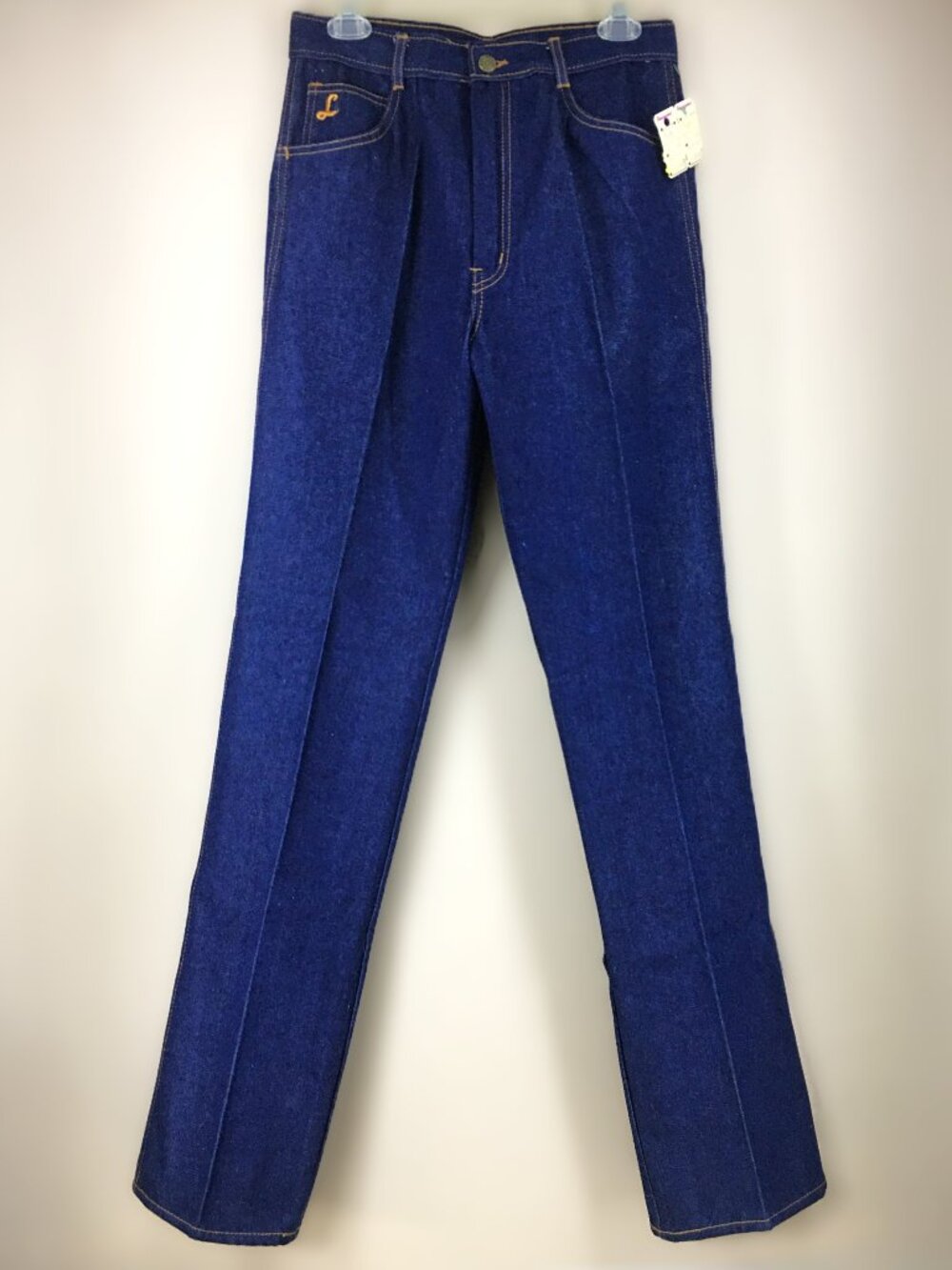 VINTAGE 70's Deadstock LONGSTREET High Waisted Flare Jeans Dark Wash 🕺🪩 - Picture 6 of 15